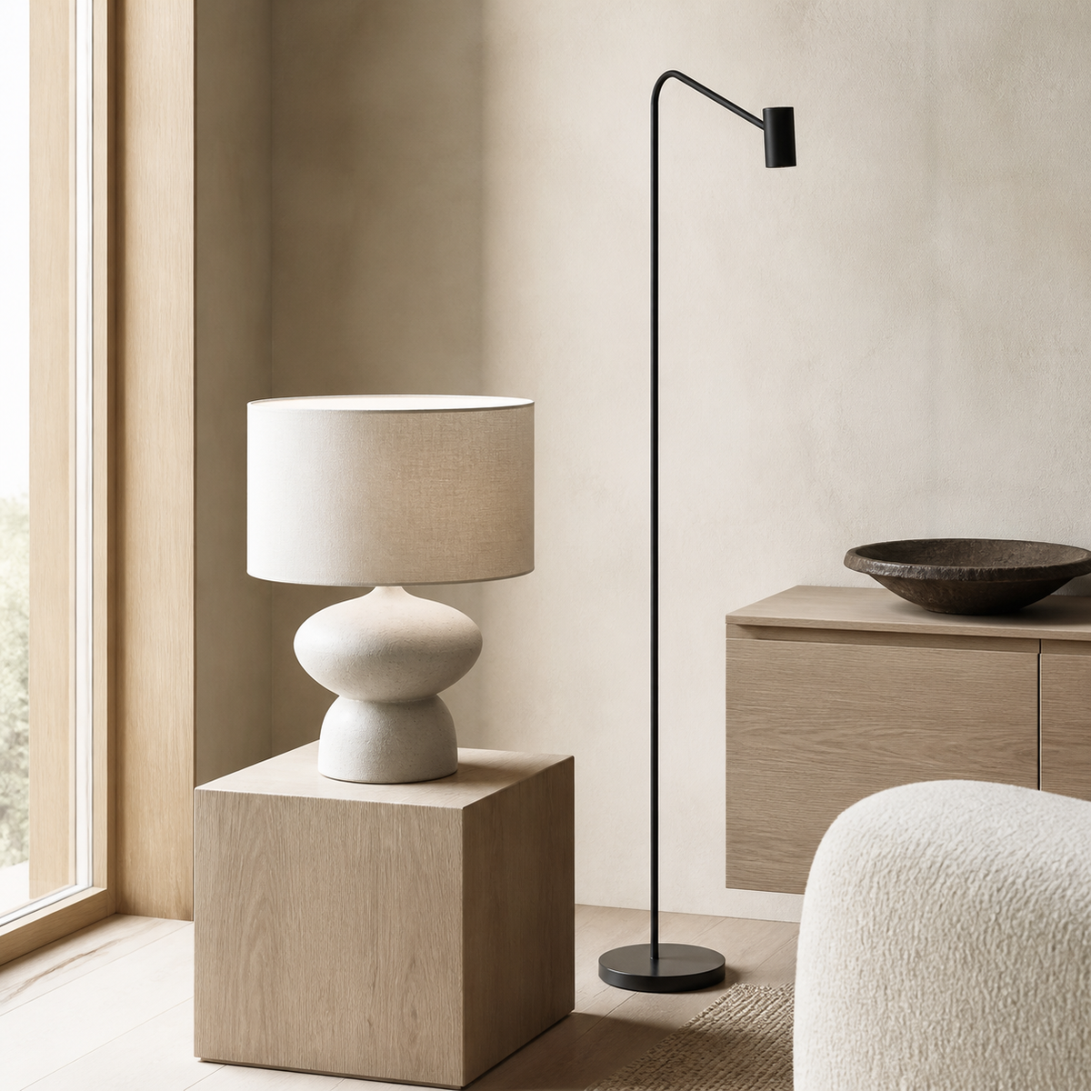 Lighting in a warm Scandinavian interior