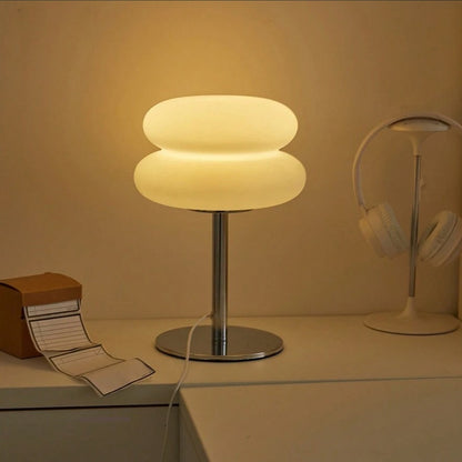Retro mushroom USB table lamp in beige